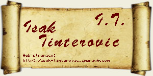 Isak Tinterović vizit kartica